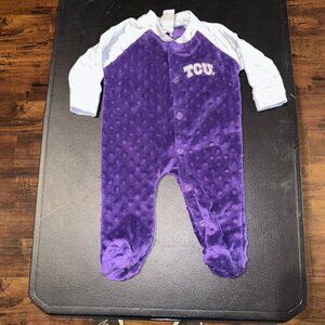 Little King TCU 3-6 Month Infant Footed Pajamas Romper Minky Dots EUC